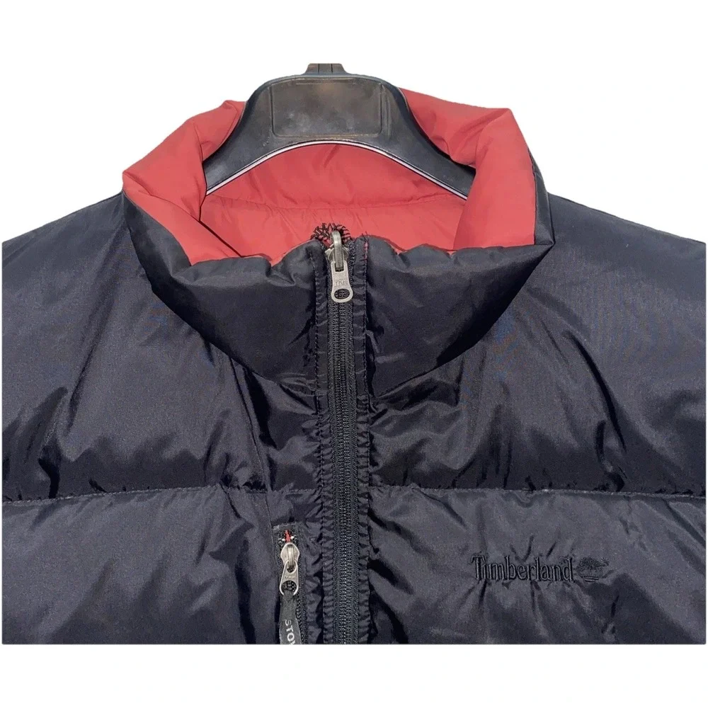 Timberland Weathergear Reversible Down Vest Men's XXL Black Burnt Orange‎ Puffer